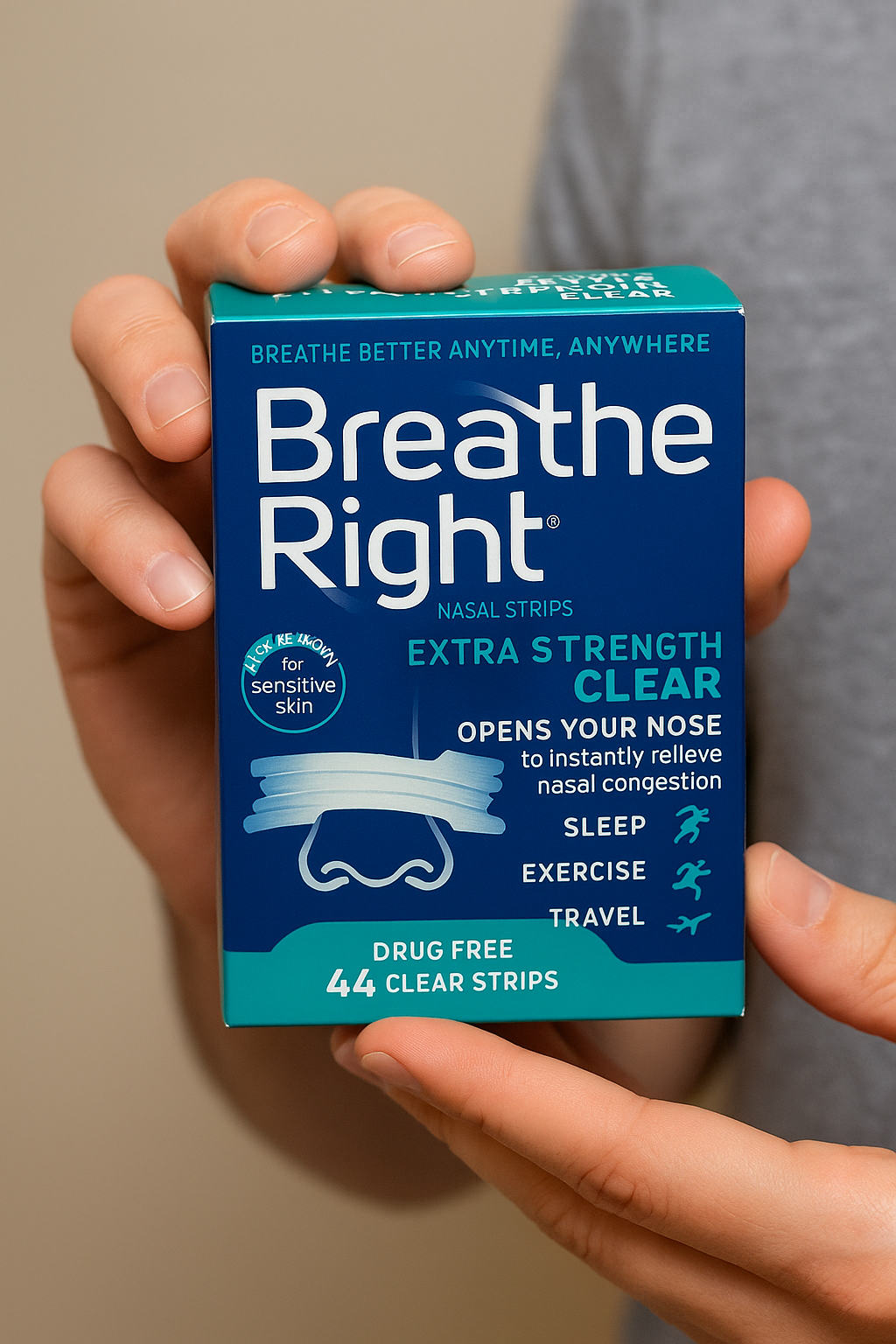 Breathe Right Extra Strength Clear Nasal Strips.