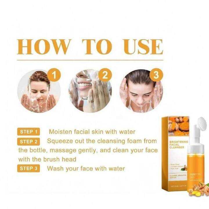 Brightening Facial Cleanser with Rose Water, Turmeric Extract & Kojic Acid.