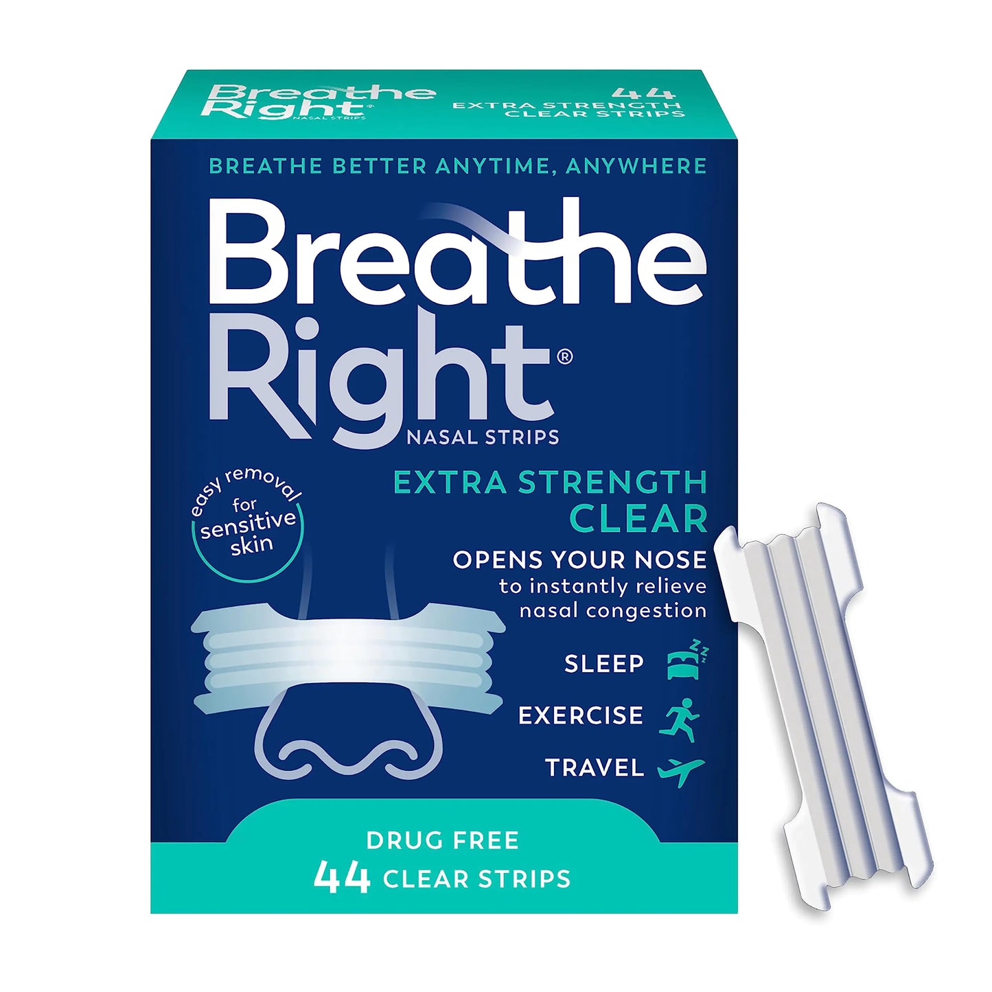 Breathe Right Extra Strength Clear Nasal Strips.